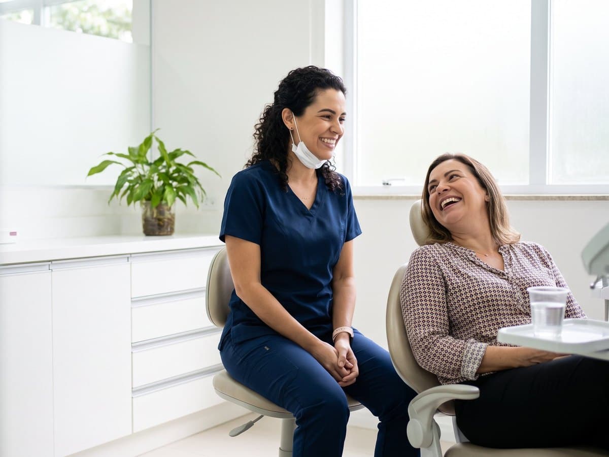 Paciente em atendimento no consultório odontológico.