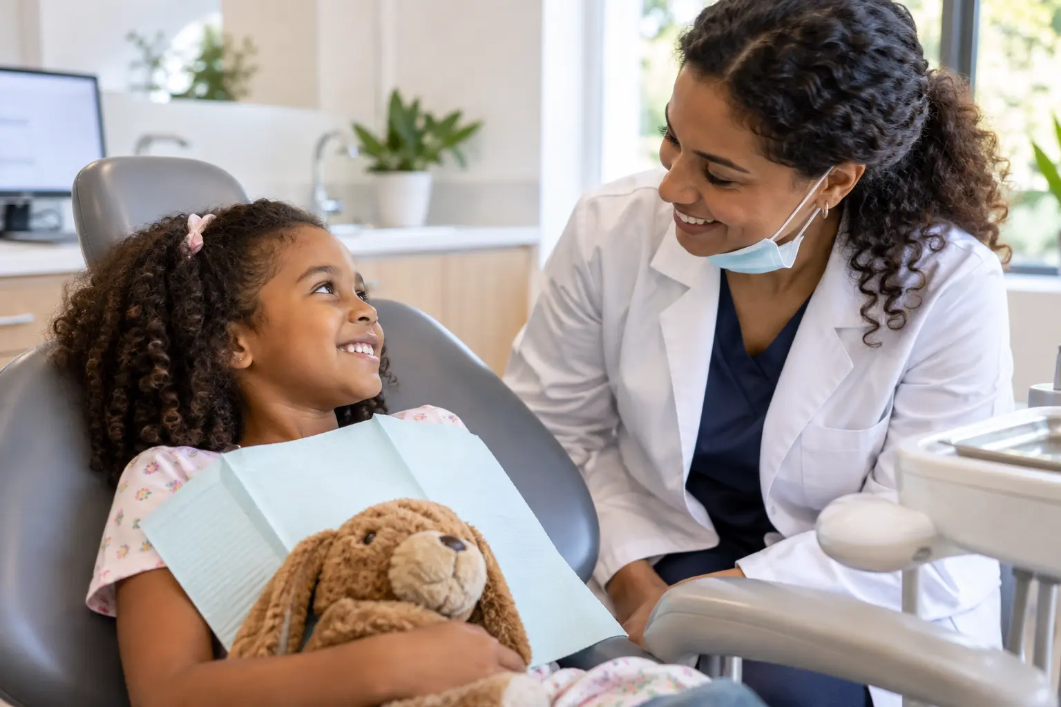 Paciente em atendimento no consultório odontológico.